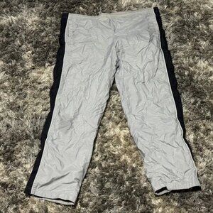 Vintage Y2K Size M Nike Mens Gray Elastic Waist Activewear Logo Track Pants